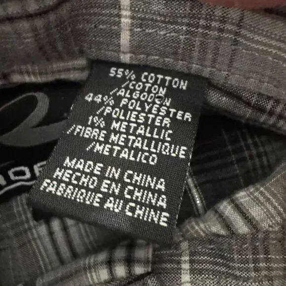 Roper Western‎ Shirt Pearl Snap Mens Embroidered Horseshoe Long Sleeve XL Cowboy - Picture 7 of 10